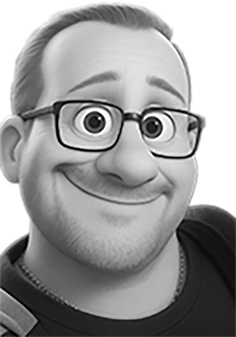 Portrait des Designers im Comic-Style